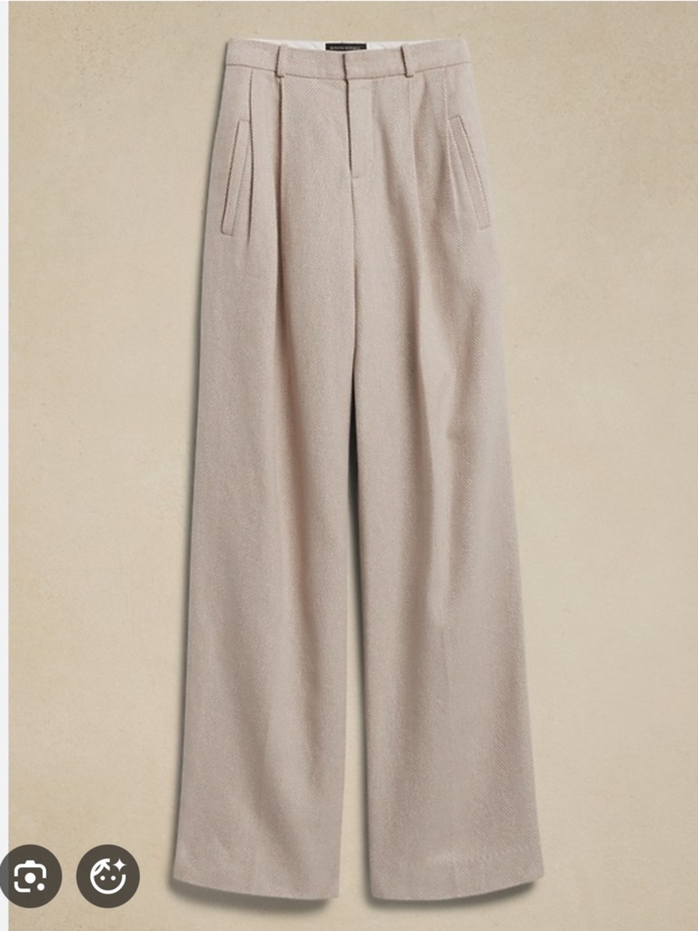 Banana Republic Wide-Leg Pants - Herringbone